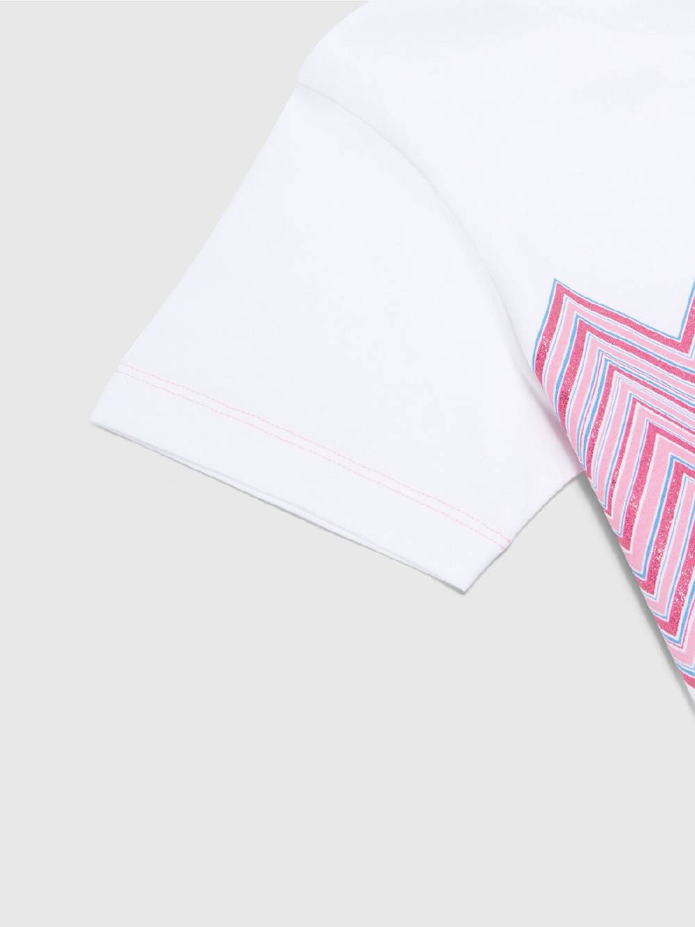 Missoni T-shirt in jersey di cotone con inserto chevron e logo Prezzo Ridotto