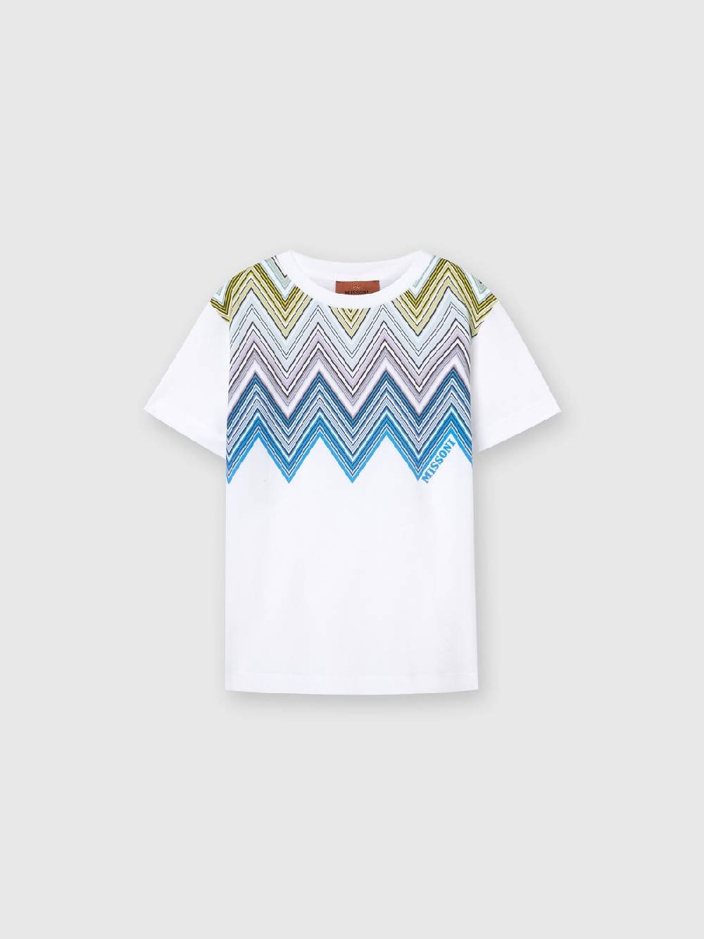 Missoni T-shirt a maniche corte in cotone con stampa chevron