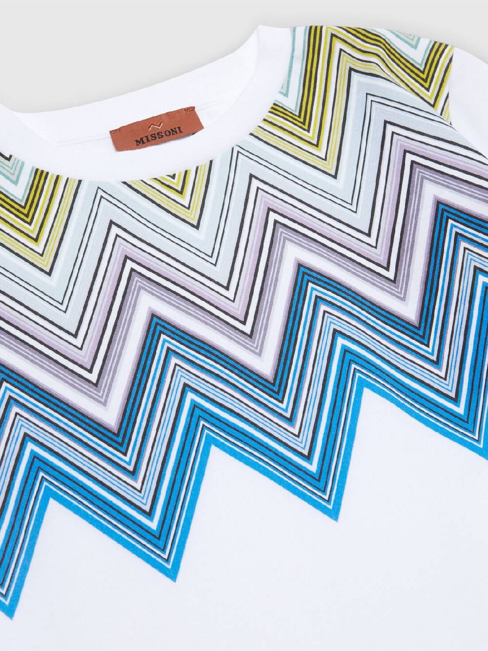 Missoni T-shirt a maniche corte in cotone con stampa chevron Sottocosto