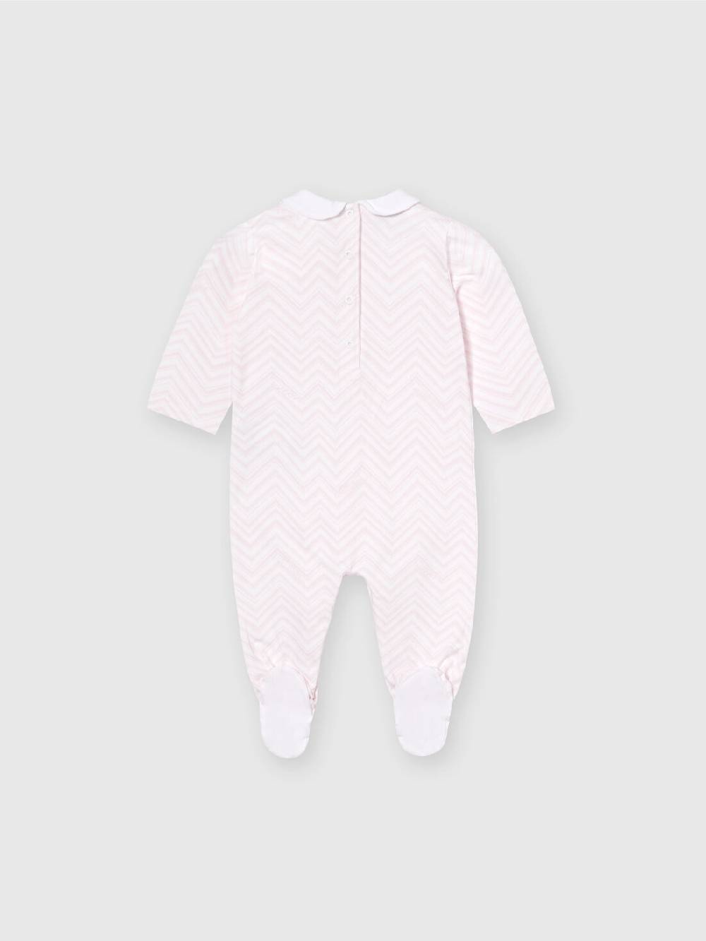 Missoni Set due pezzi con tutina e zuccotto in cotone zig zag Presa
