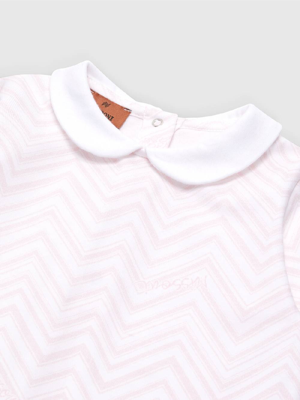 Missoni Set due pezzi con tutina e zuccotto in cotone zig zag Presa