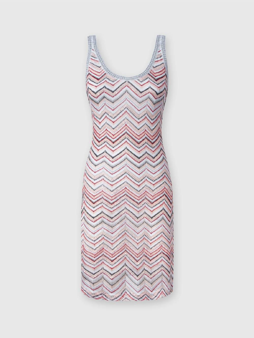 Missoni Mini-abito senza maniche in misto viscosa zig zag con paillettes Sconto