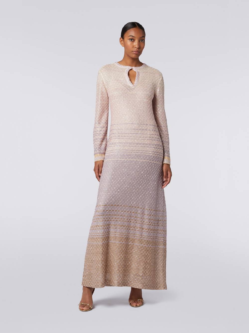 Missoni Abito lungo in maglia dégradé con paillettes Saldi
