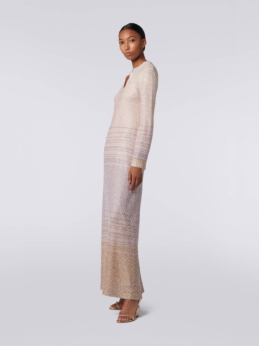 Missoni Abito lungo in maglia dégradé con paillettes Saldi
