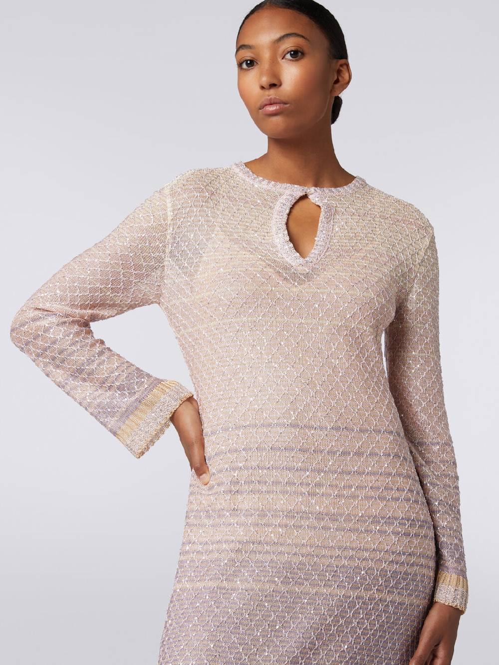 Missoni Abito lungo in maglia dégradé con paillettes Saldi
