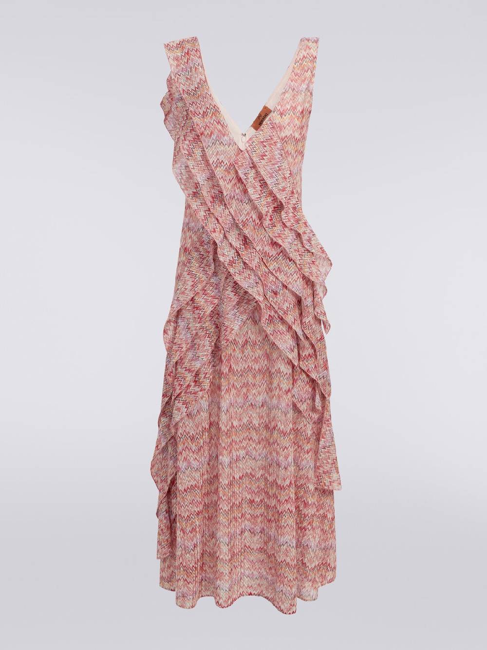 Missoni Abito midi motivo snake con balze e lurex Offerte