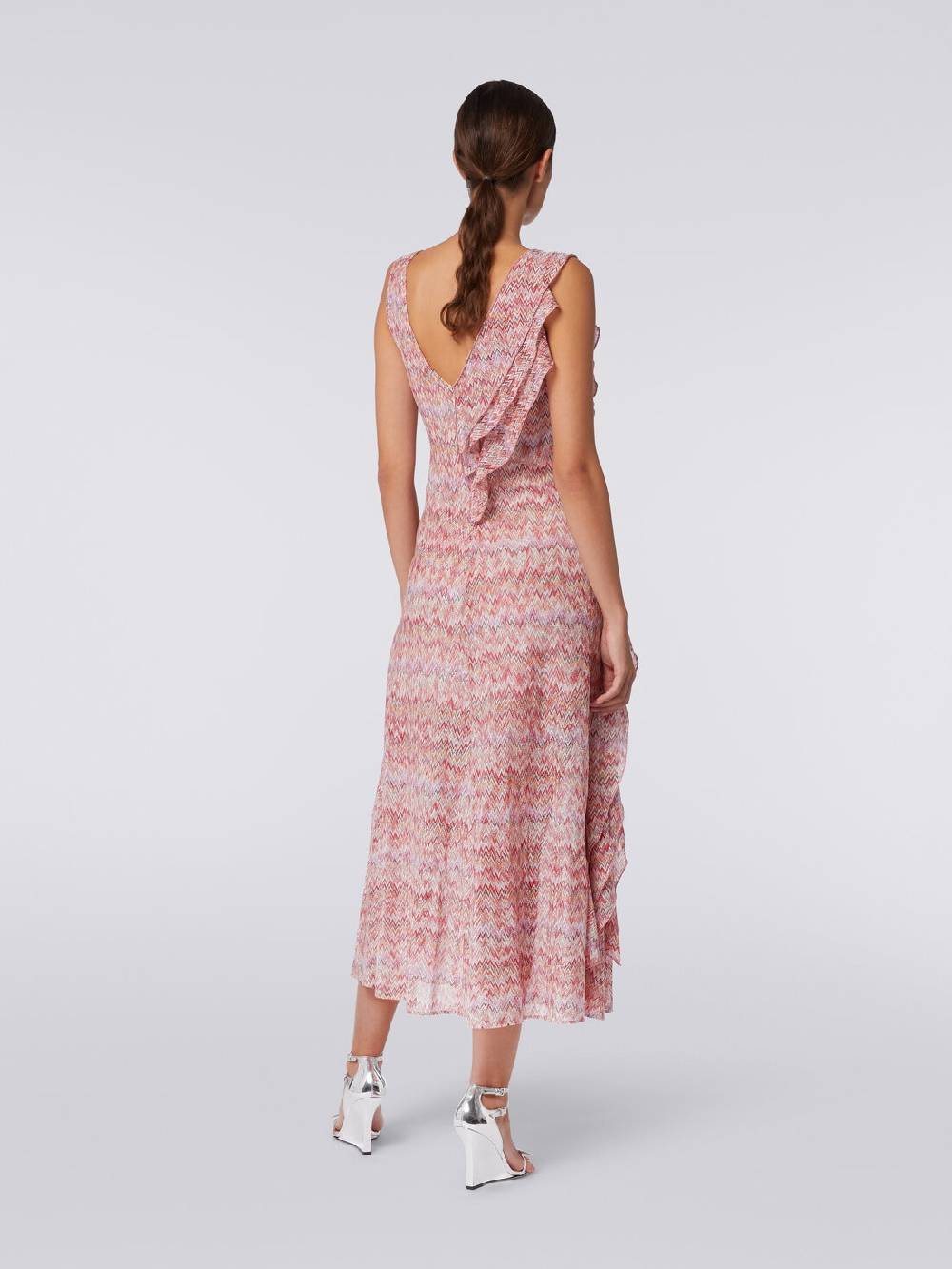 Missoni Abito midi motivo snake con balze e lurex Offerte