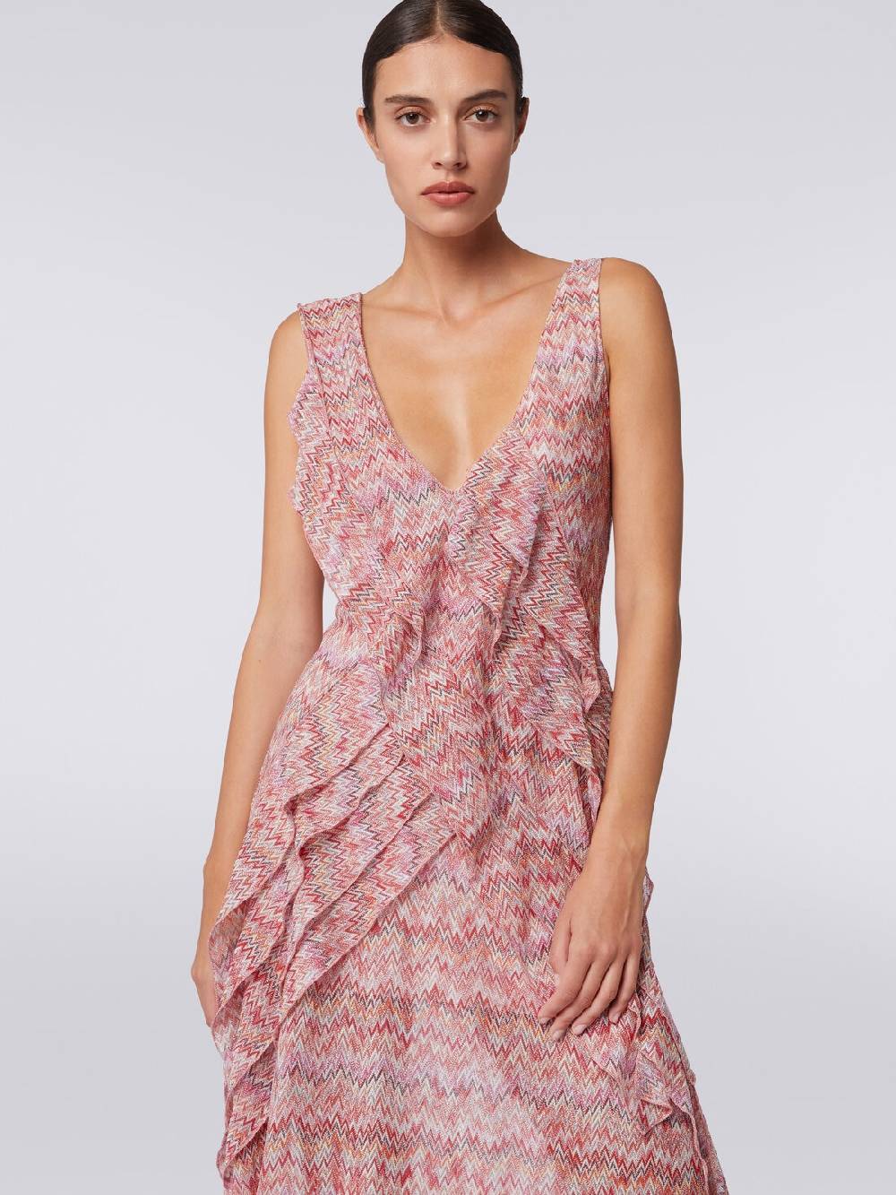 Missoni Abito midi motivo snake con balze e lurex Offerte