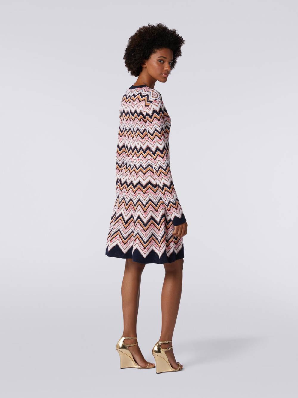 Missoni Abito girocollo a maniche lunghe in maglia zig zag Vendita Economica