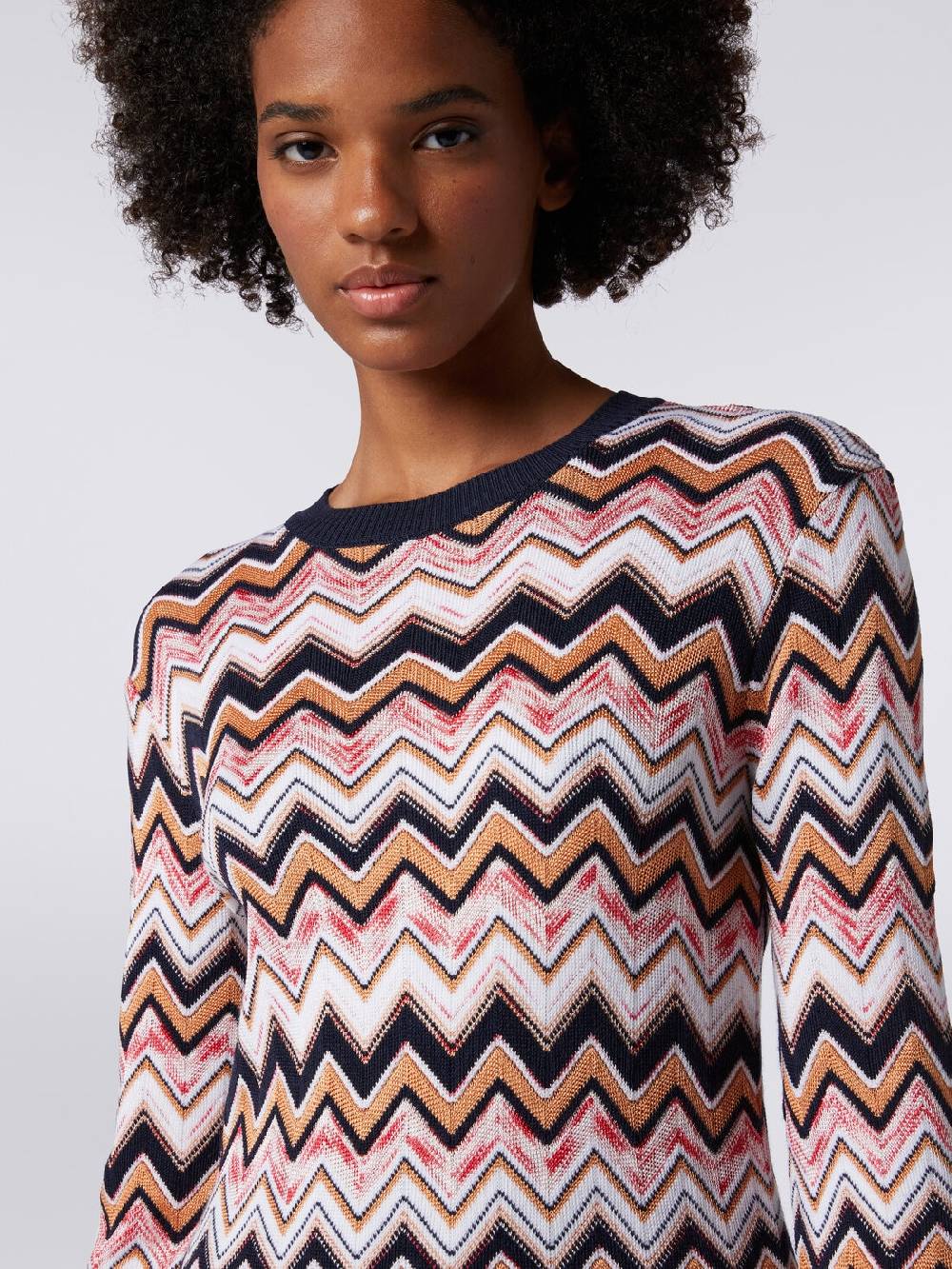 Missoni Abito girocollo a maniche lunghe in maglia zig zag Vendita Economica