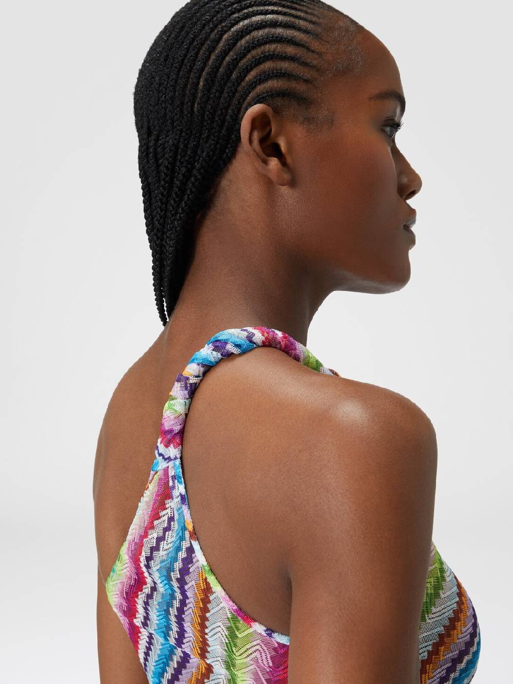Missoni Abito copricostume stampa zig zag con scollatura a nodo Saldi Di Fabbrica