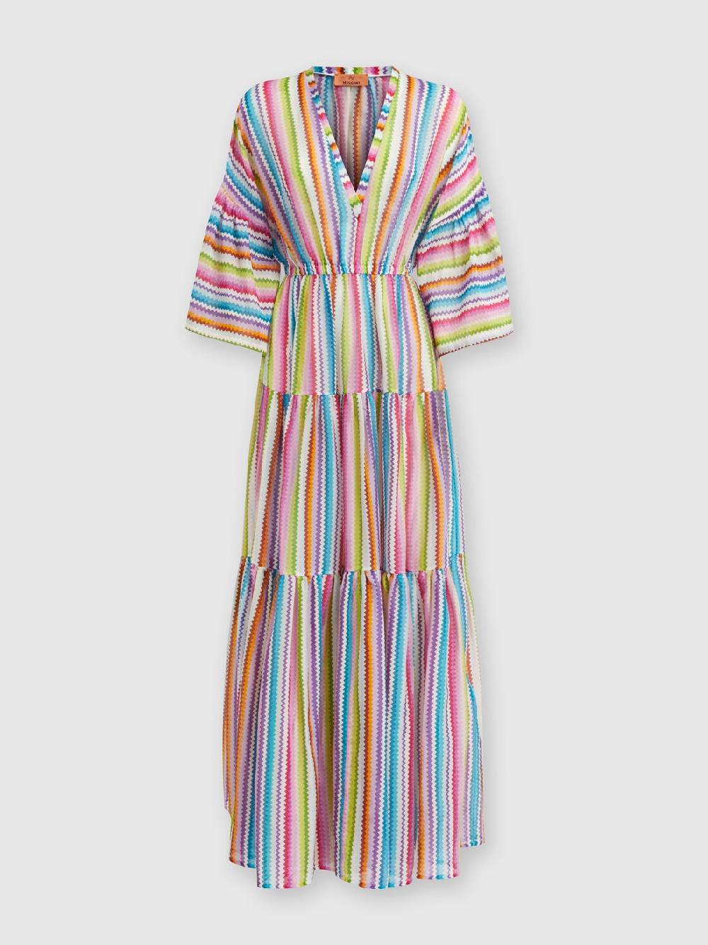 Missoni Abito copricostume lungo a balze stampa zig zag Nuova