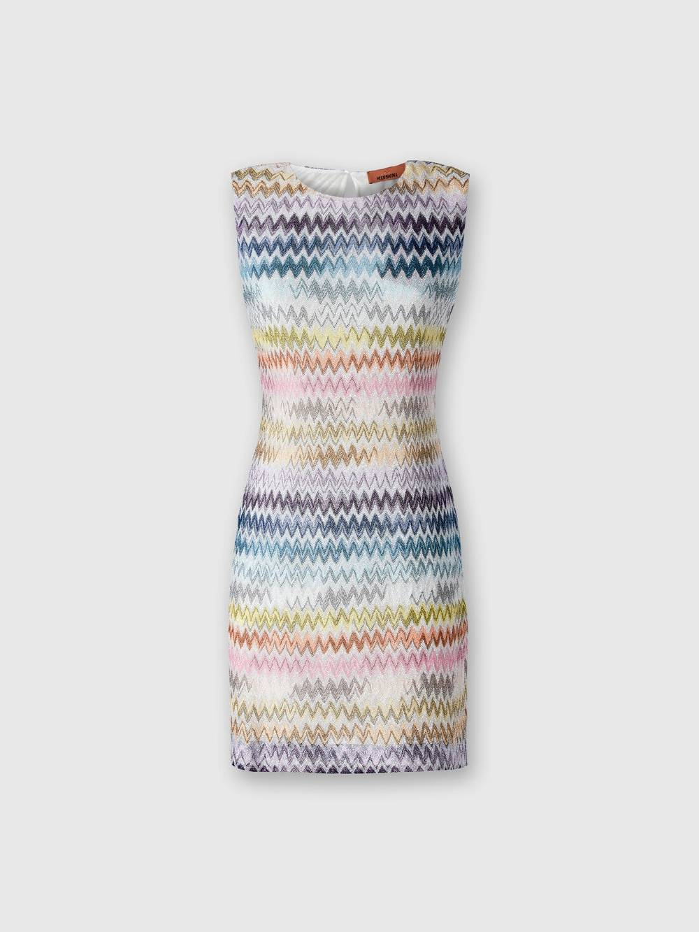Missoni Mini-abito senza maniche in viscosa zig zag lamé Italy