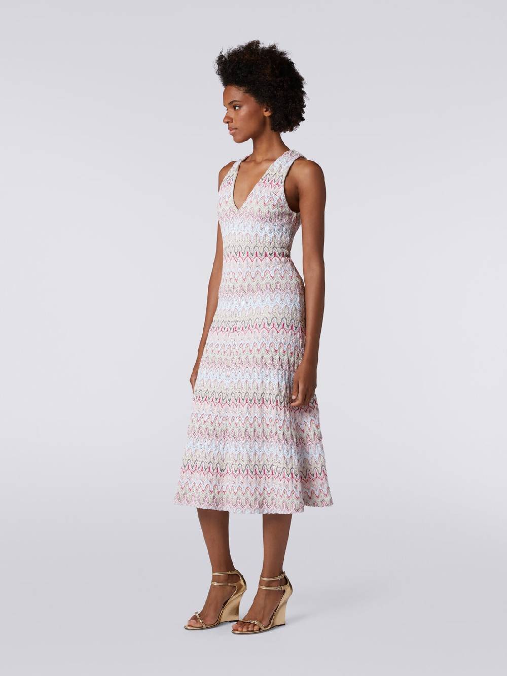 Missoni Abito con scollatura a V in misto viscosa motivo a onde Vendita