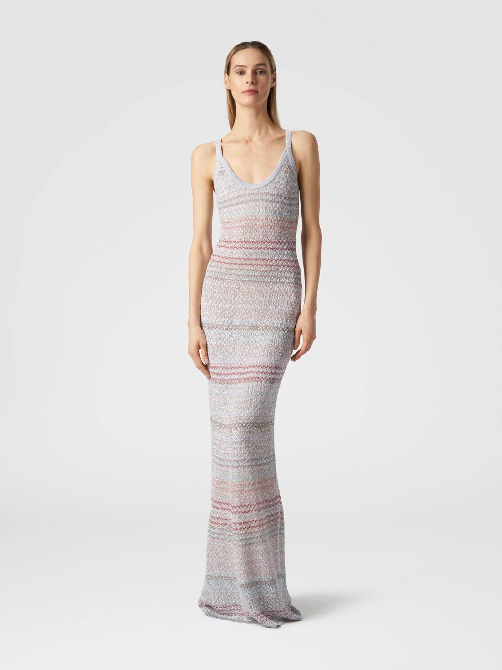 Missoni Abito lungo in maglia zig zag con trama effetto uncinetto Promozione