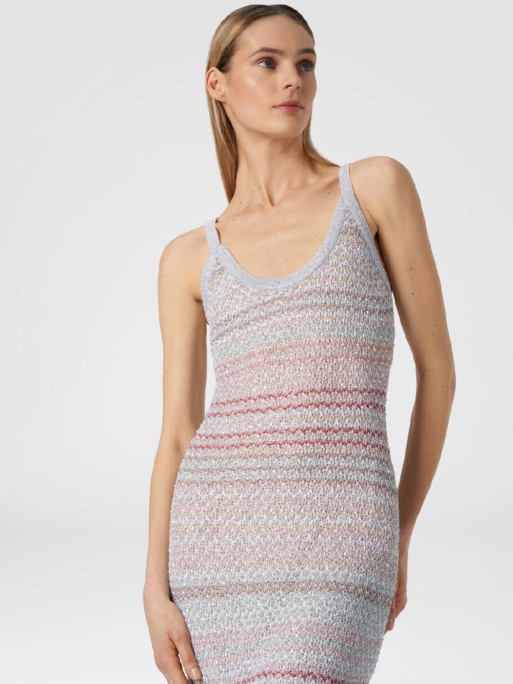 Missoni Abito lungo in maglia zig zag con trama effetto uncinetto Promozione