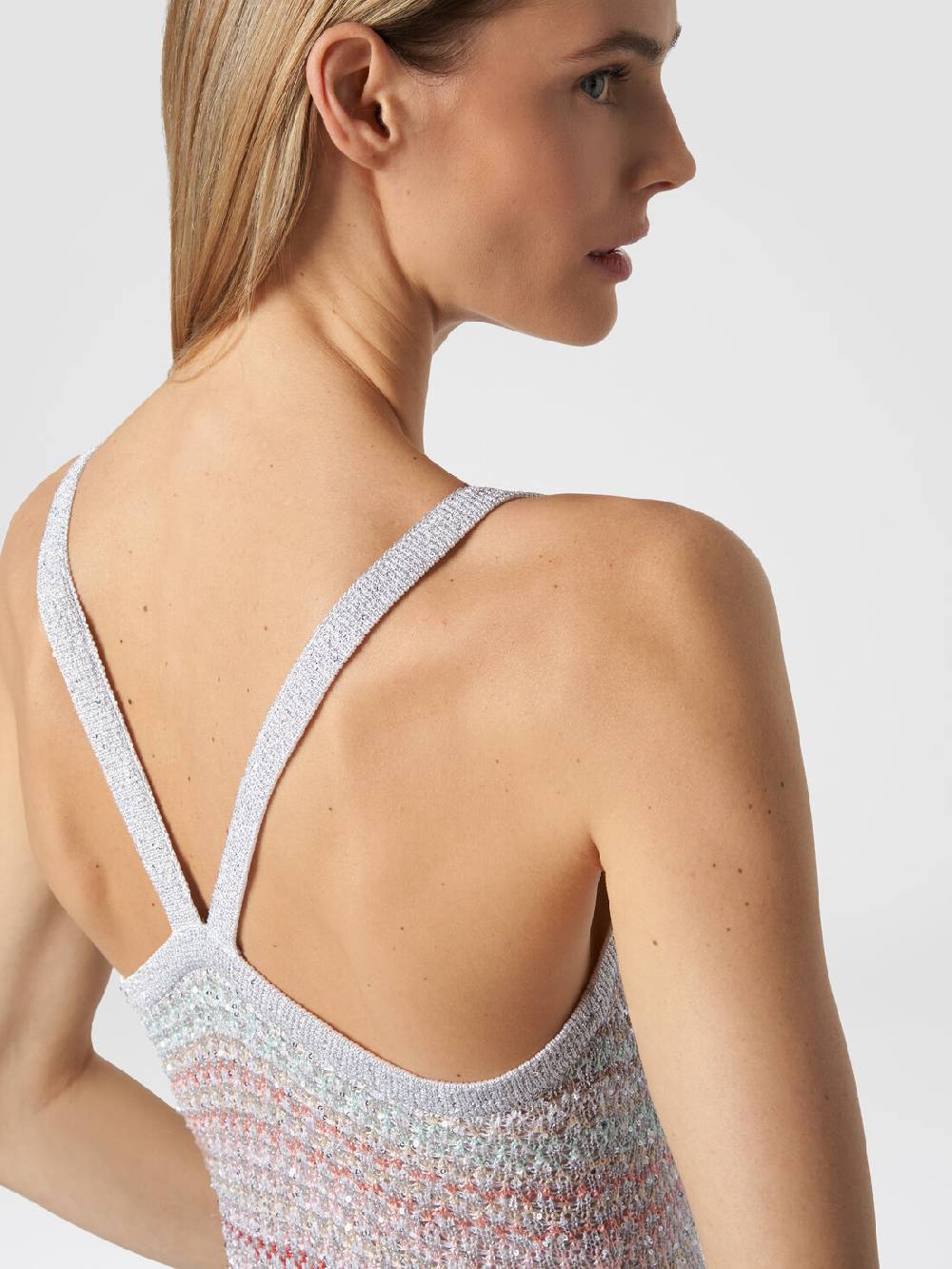 Missoni Abito lungo in maglia zig zag con trama effetto uncinetto Promozione