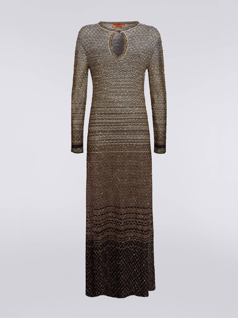 Missoni Abito lungo in maglia dégradé con paillettes Pezzi Unici