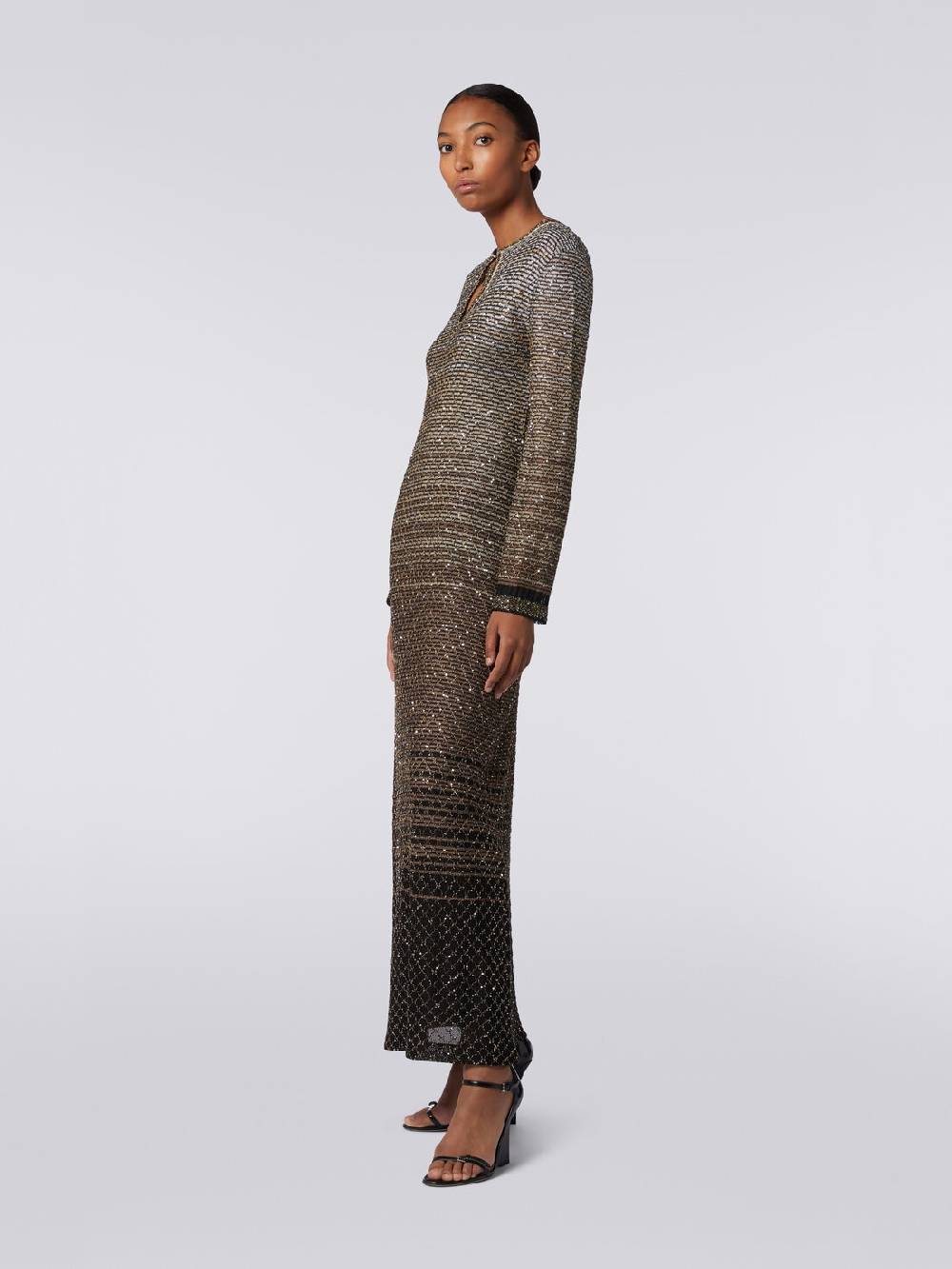 Missoni Abito lungo in maglia dégradé con paillettes Pezzi Unici