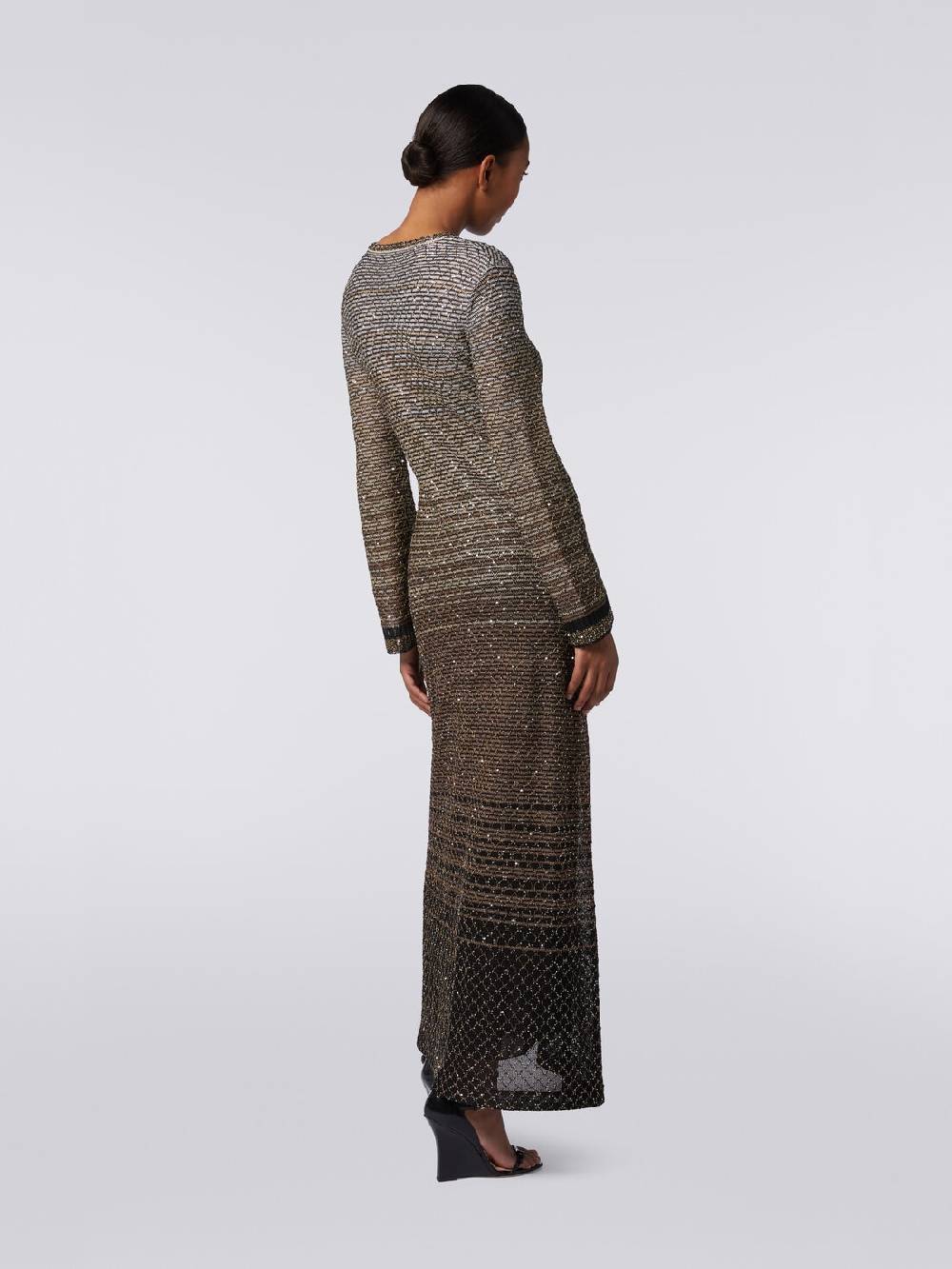 Missoni Abito lungo in maglia dégradé con paillettes Pezzi Unici