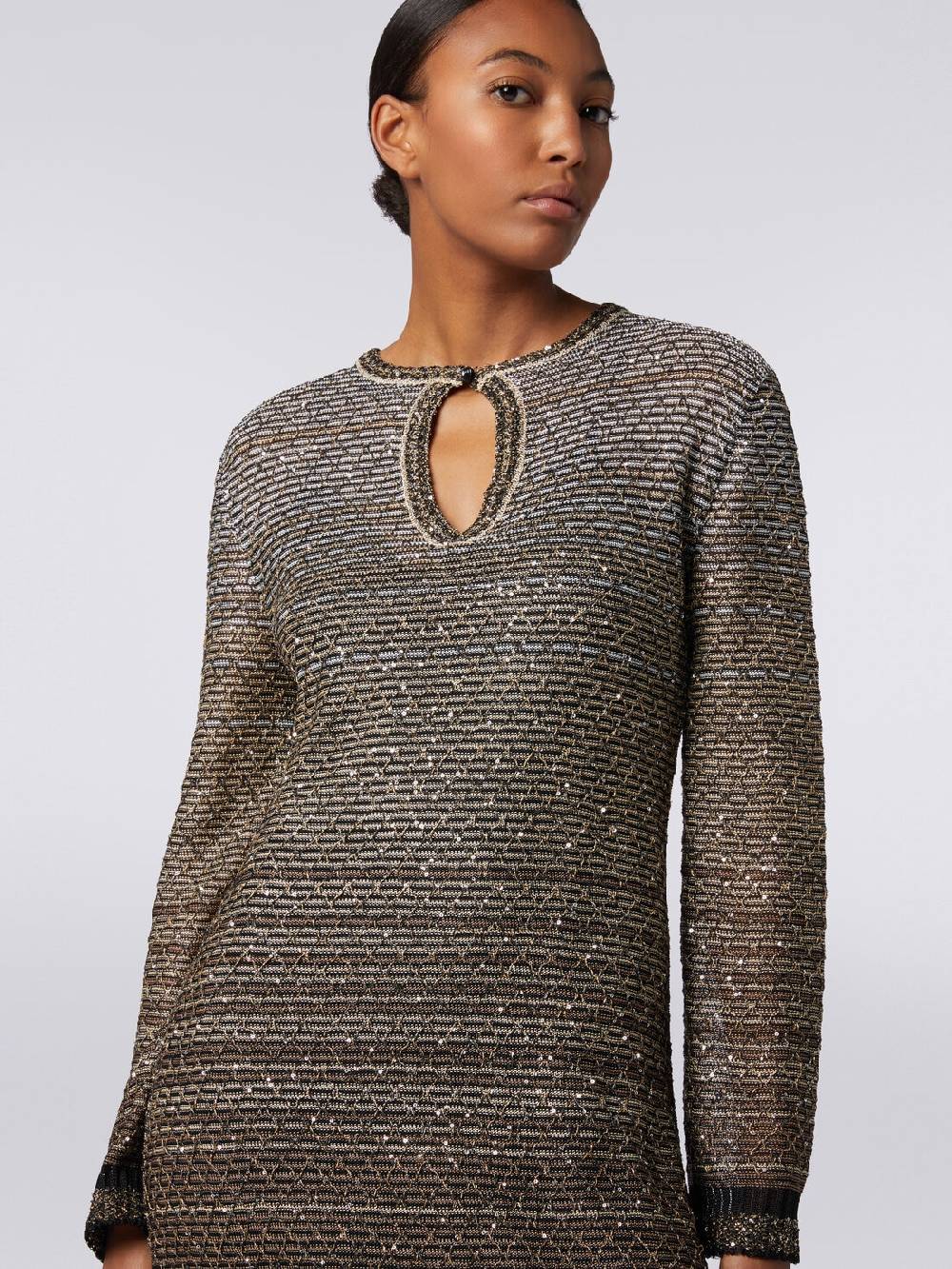 Missoni Abito lungo in maglia dégradé con paillettes Pezzi Unici