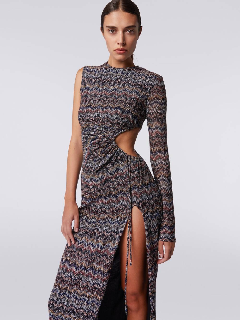 Missoni Abito lungo monospalla con dettaglio cut-out e spacco Negozi Online