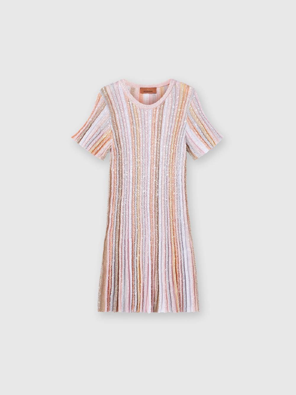 Missoni Abito a maniche corte in maglia di viscosa plissée