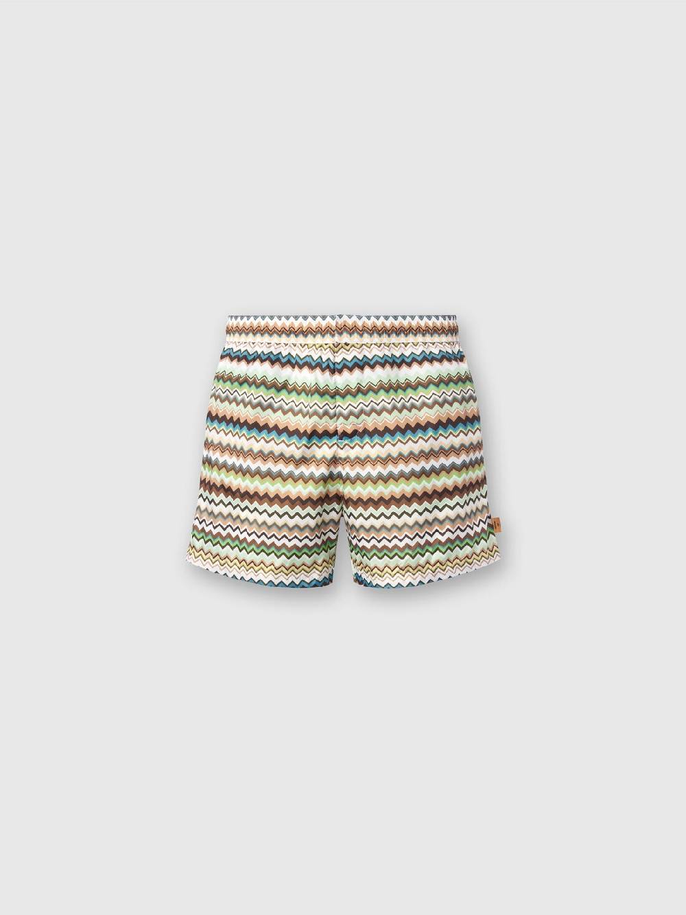 Missoni Boxer mare in nylon stampa zig zag Outlet