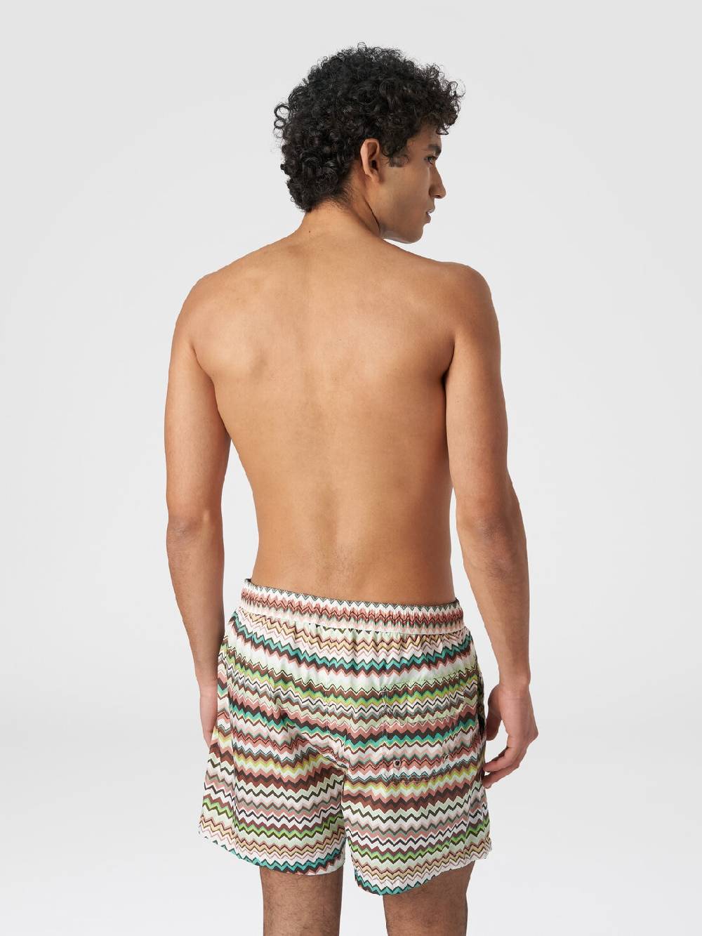 Missoni Boxer mare in nylon stampa zig zag Outlet