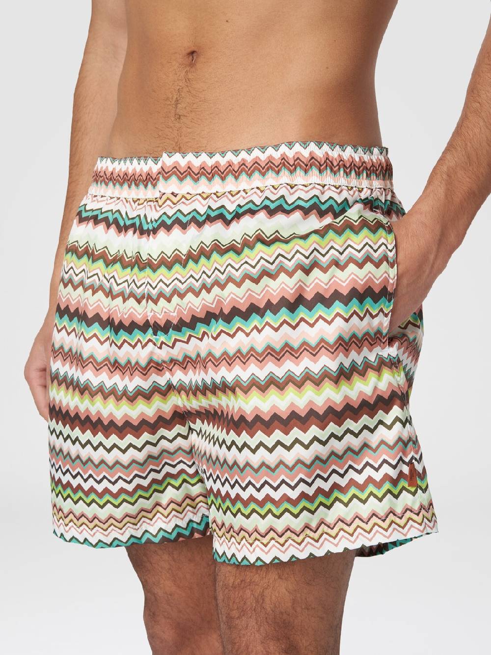 Missoni Boxer mare in nylon stampa zig zag Outlet