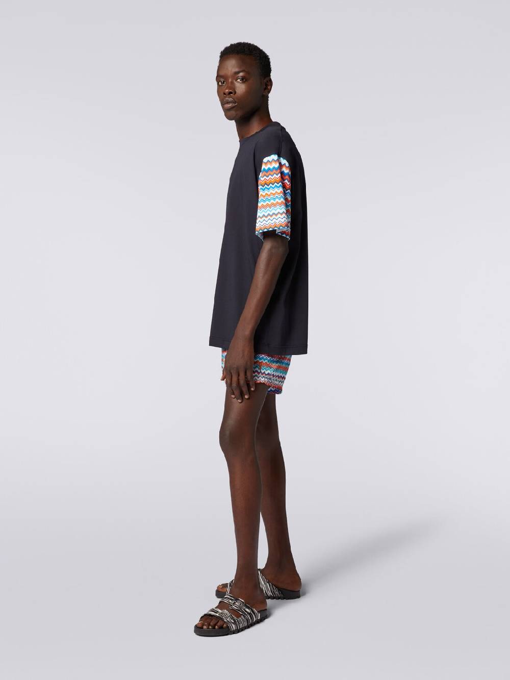 Missoni T-shirt oversize in cotone con inserti zig zag Saldi