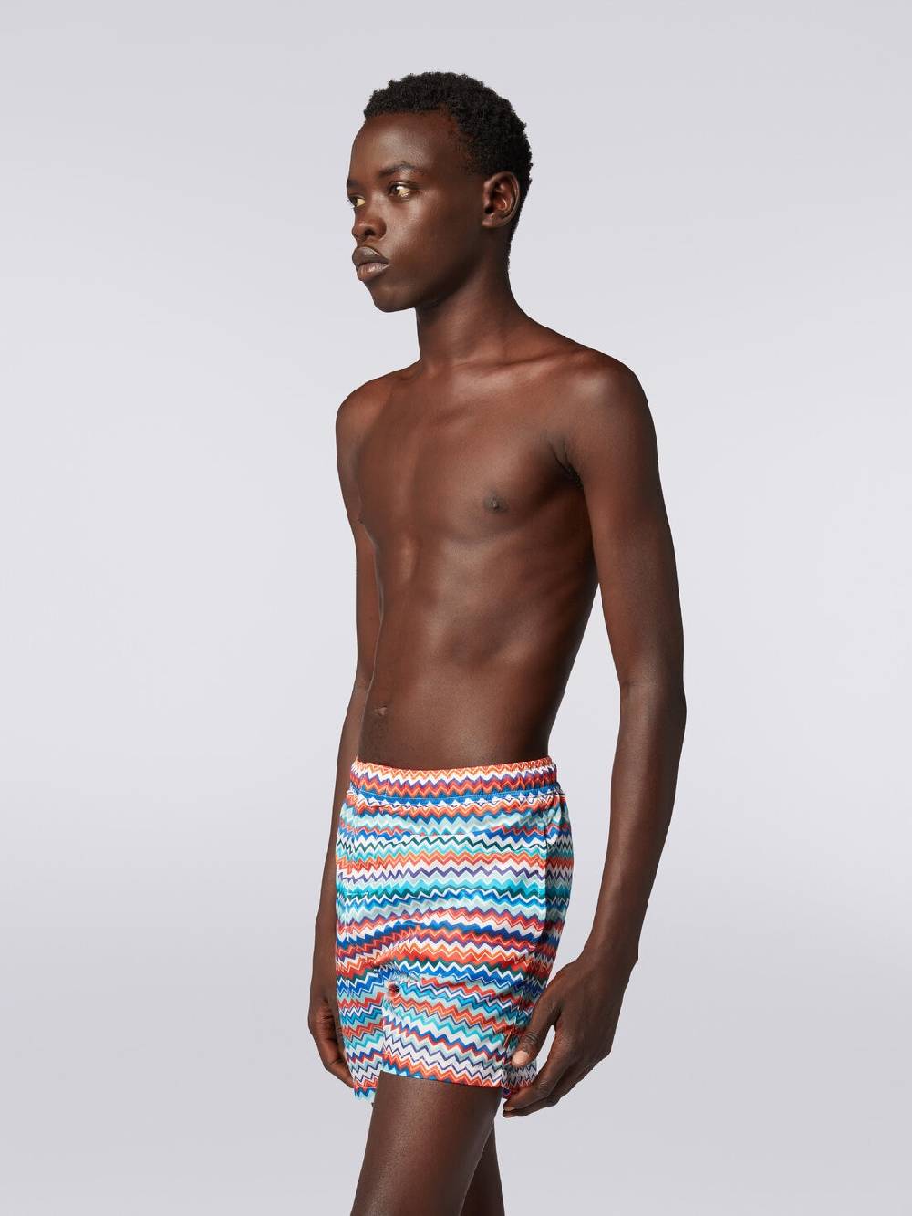 Missoni Boxer mare in nylon stampa zig zag Offerte