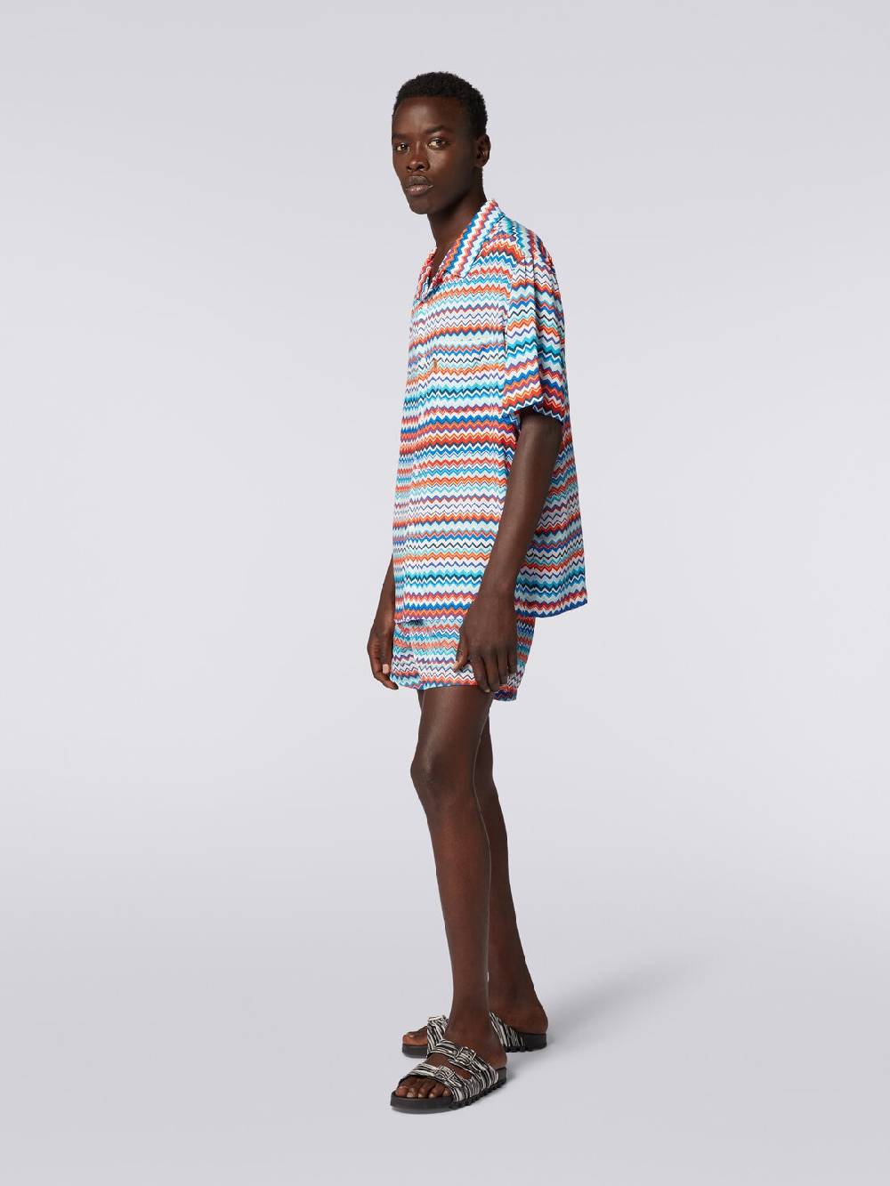 Missoni Camicia a maniche corte modello bowling in viscosa zig zag Hotsell