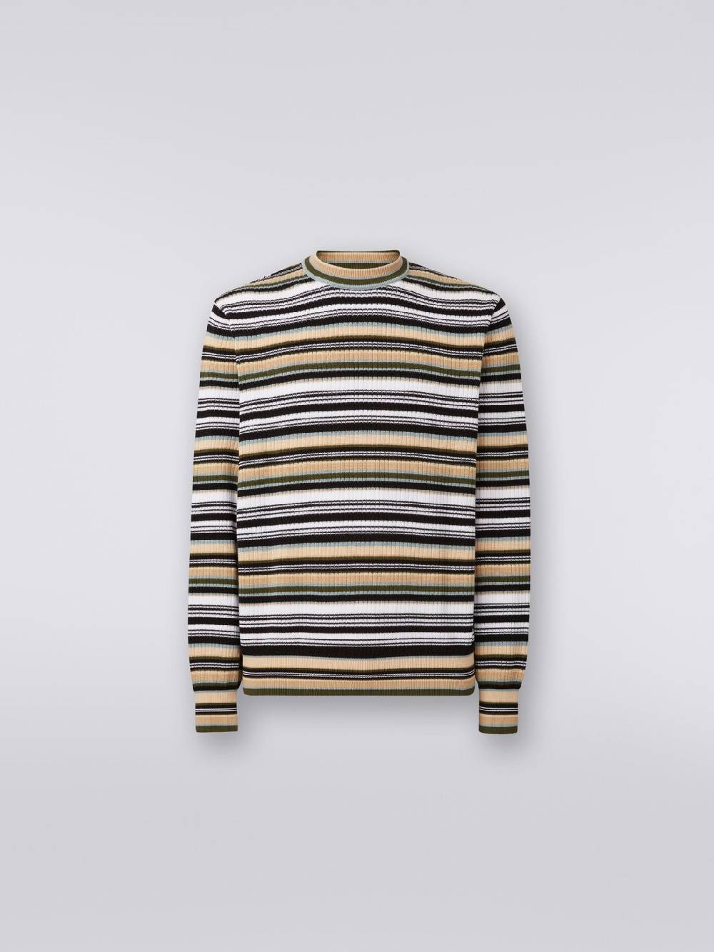 Missoni Pullover girocollo in cotone a righe Saldi Di Fabbrica