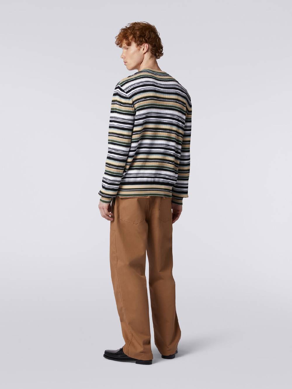Missoni Pullover girocollo in cotone a righe Saldi Di Fabbrica