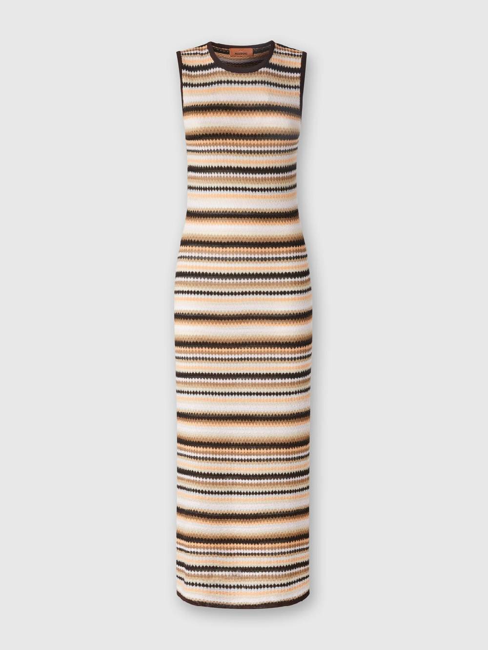 Missoni Abito midi senza maniche in lana e viscosa a righe Negozio