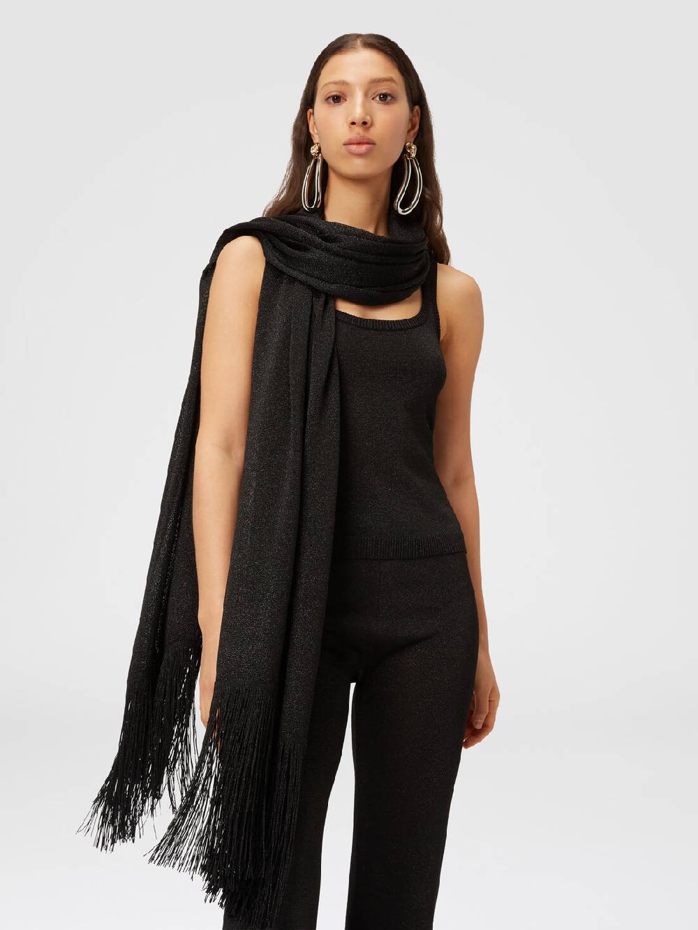 Missoni Stola in maglia di viscosa e nylon con frange 2025