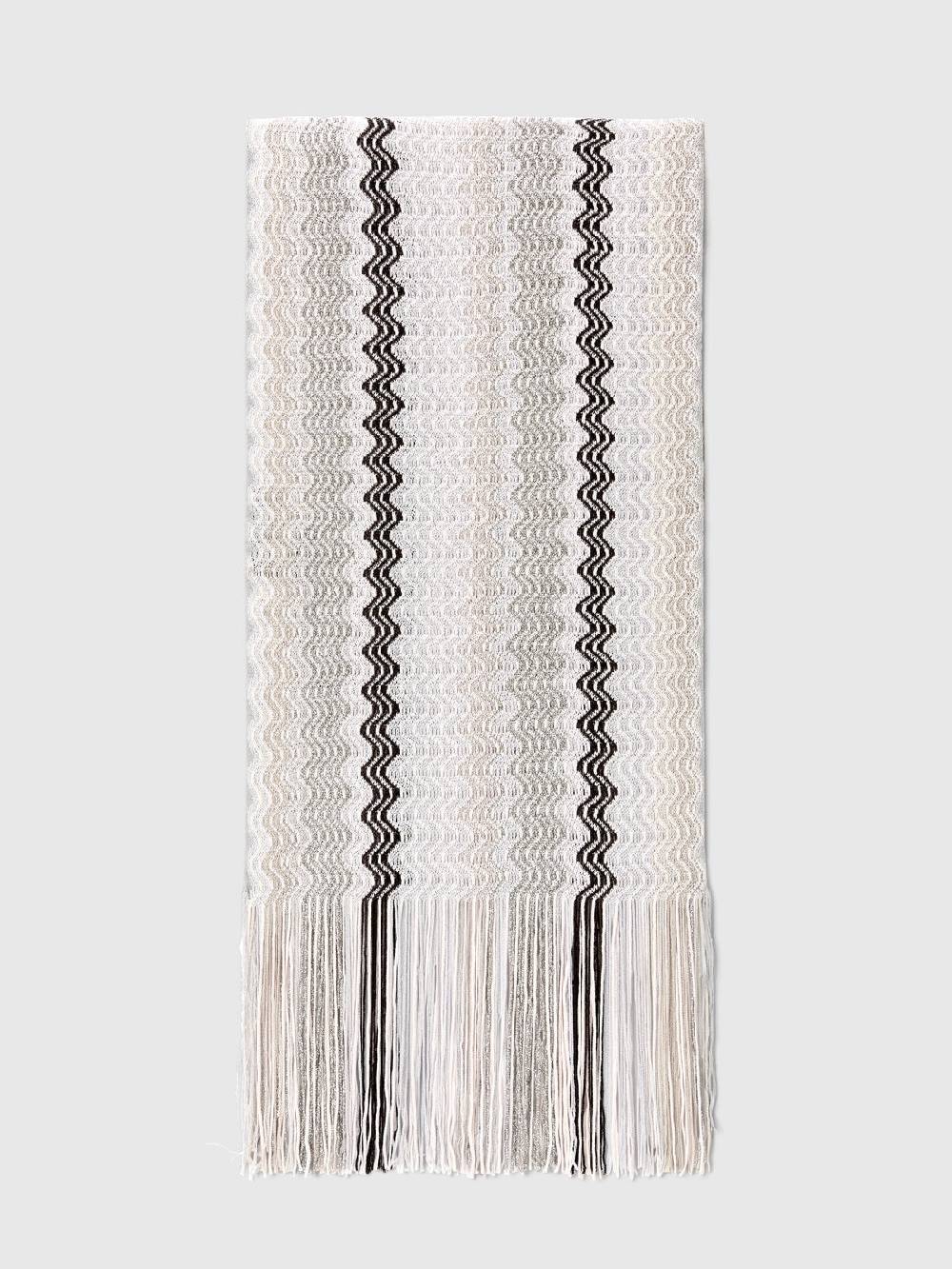 Missoni Sciarpa in misto viscosa con motivo a onde e frange