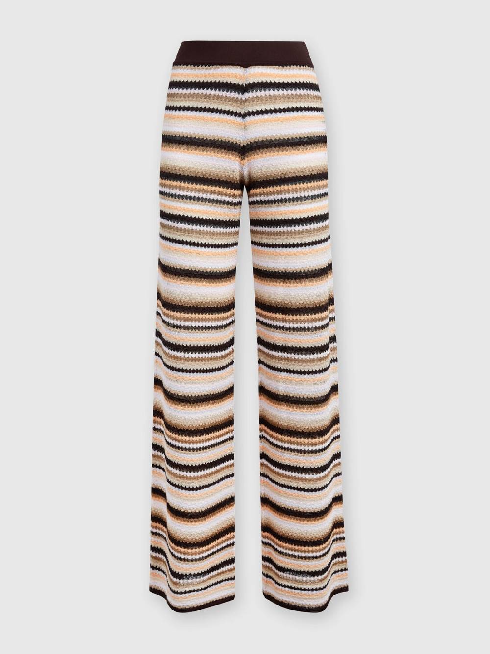 Missoni Pantaloni dritti in maglia rigata di cotone e viscosa Promozione
