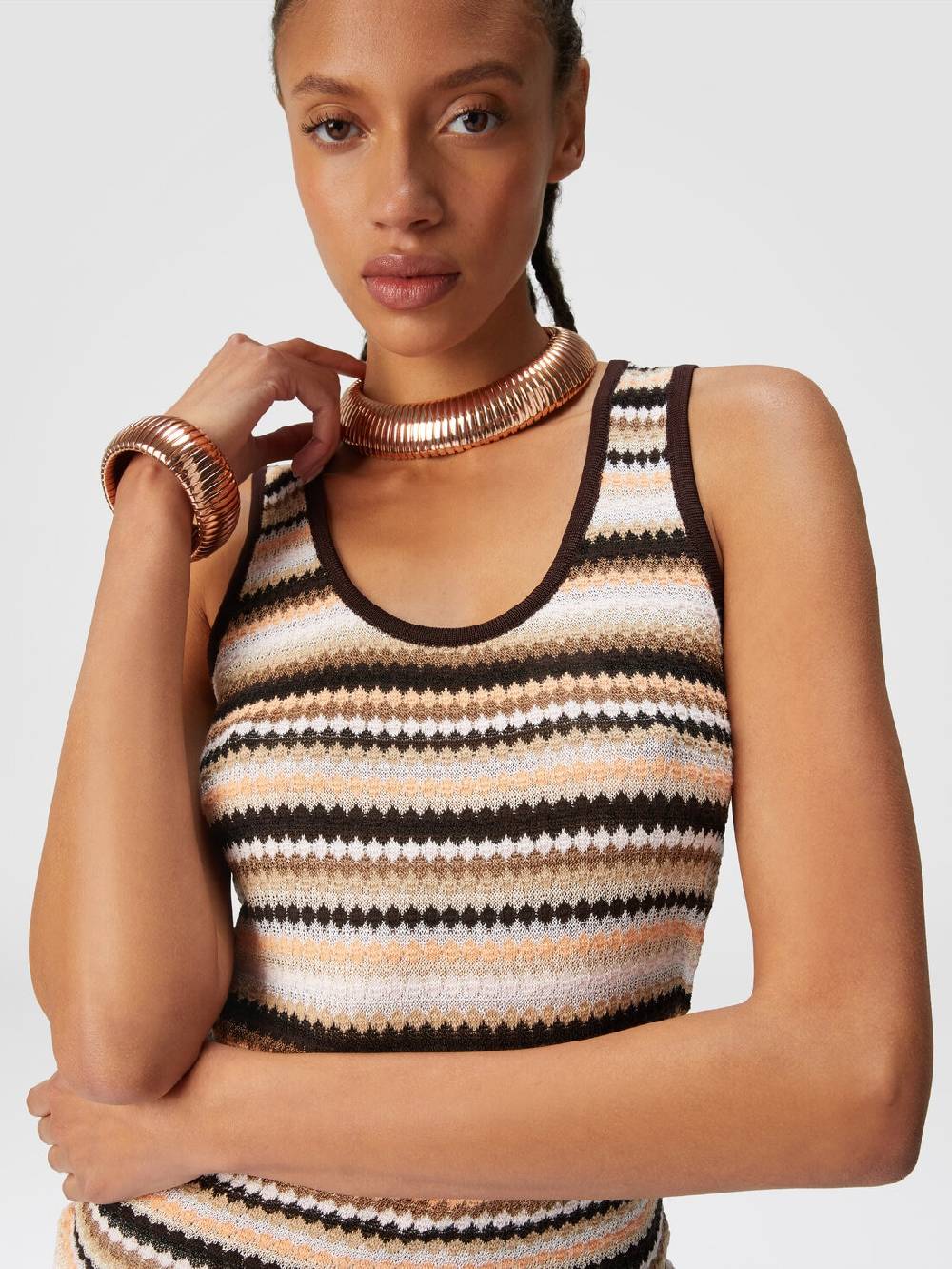 Missoni Canottiera rigata in cotone e viscosa Promozione temporanea