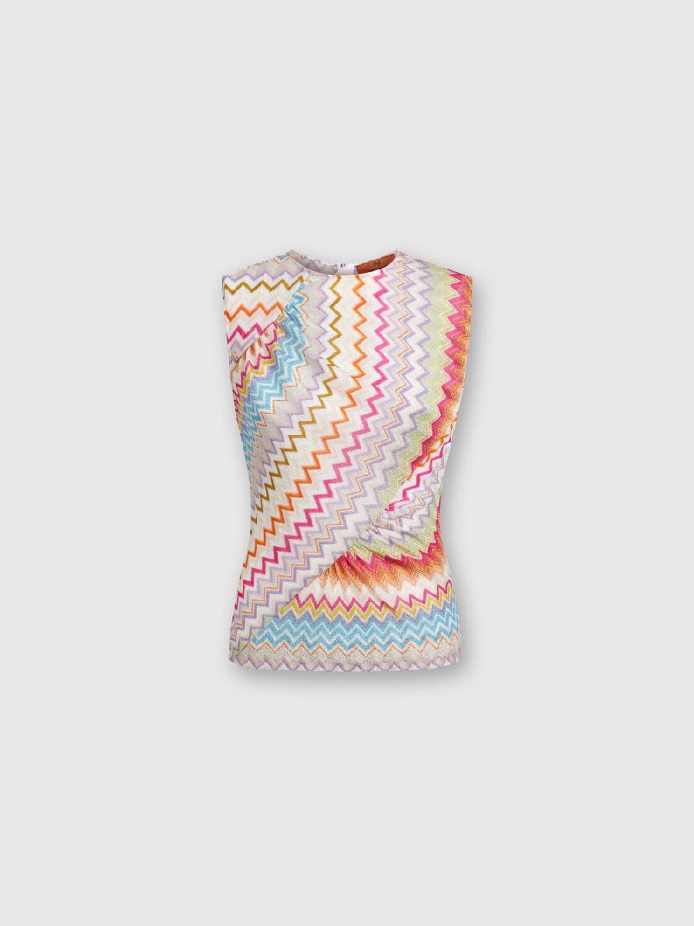 Missoni Top in viscosa zig zag lamé con arricciature Pezzi Unici