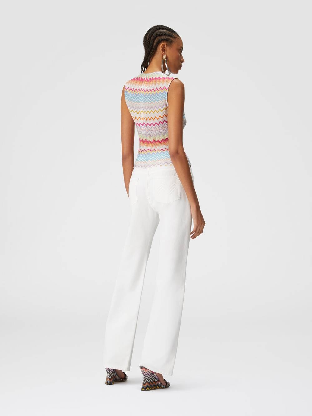 Missoni Top in viscosa zig zag lamé con arricciature Pezzi Unici