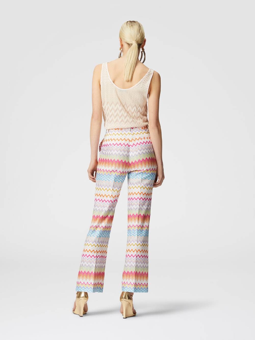 Missoni Pantaloni capri in maglia chevron lamé con paillettes Soddisfazione Garantita