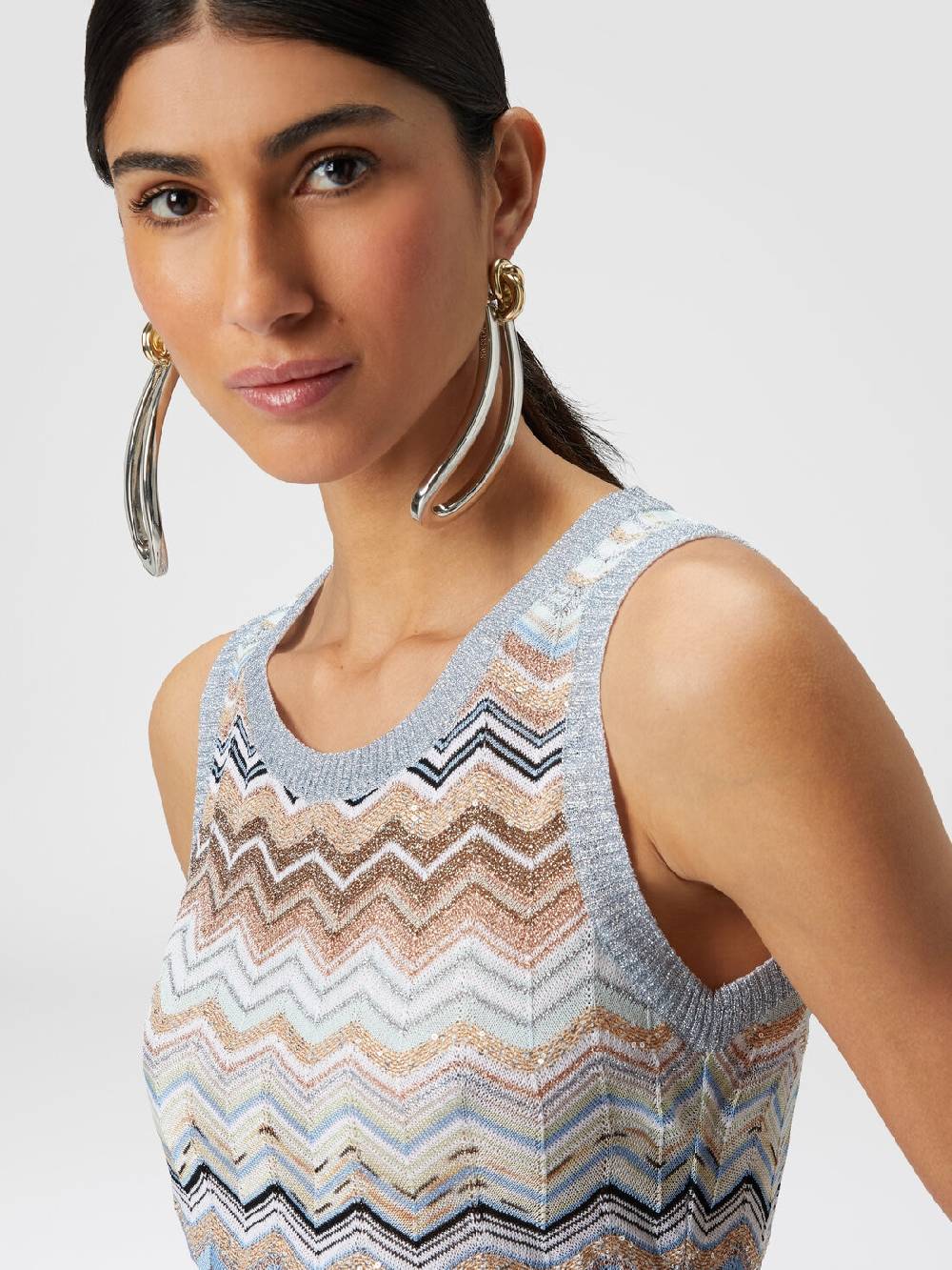 Missoni Top in maglia chevron lamé con paillettes Acquista Ora