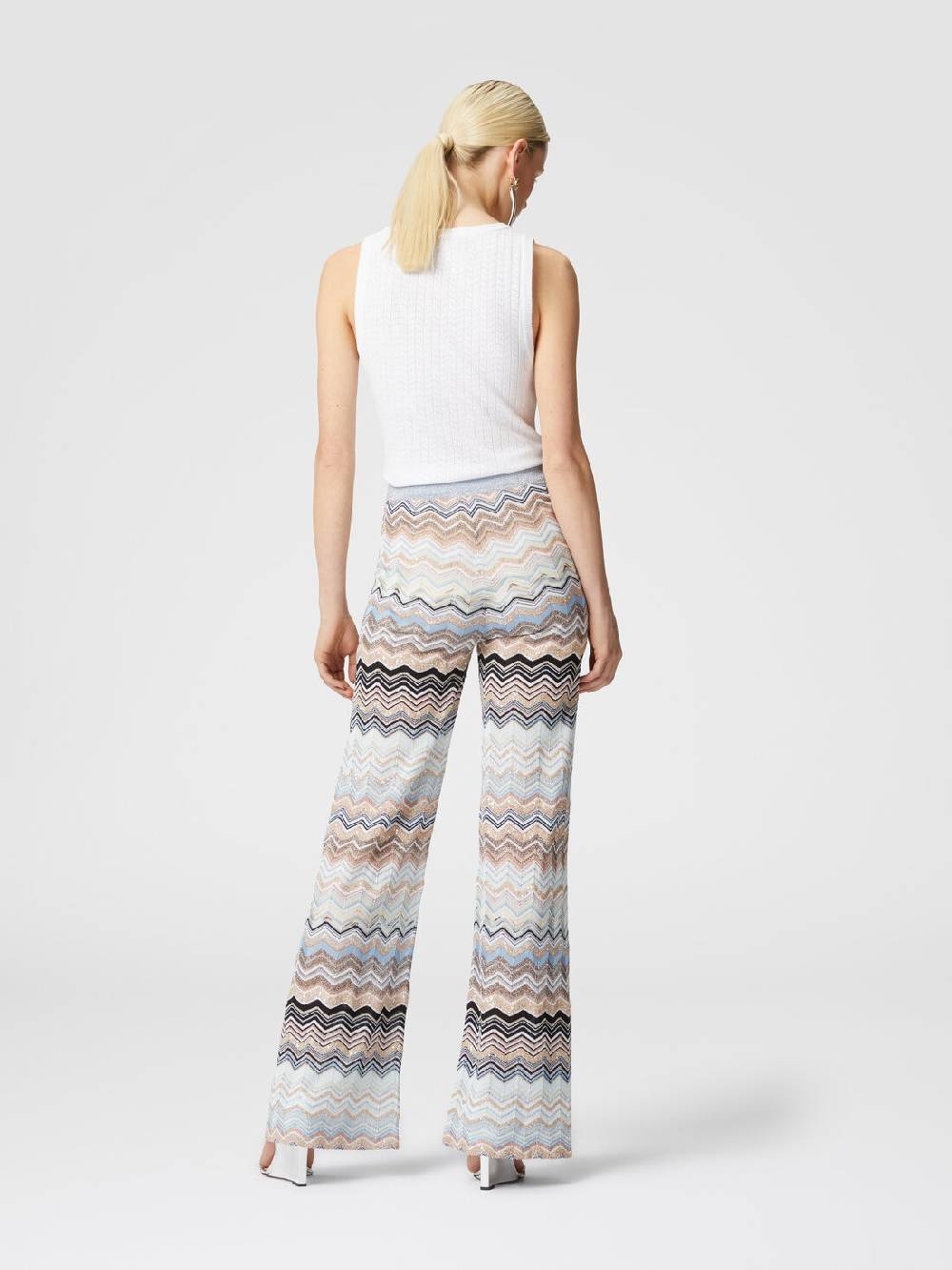 Missoni Pantaloni in maglia chevron lamé con paillettes Consegna Veloce