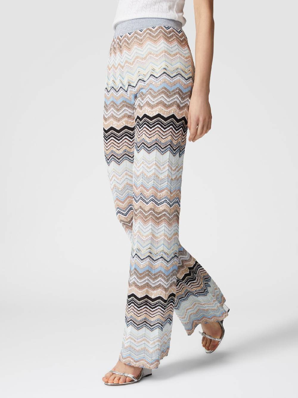 Missoni Pantaloni in maglia chevron lamé con paillettes Consegna Veloce