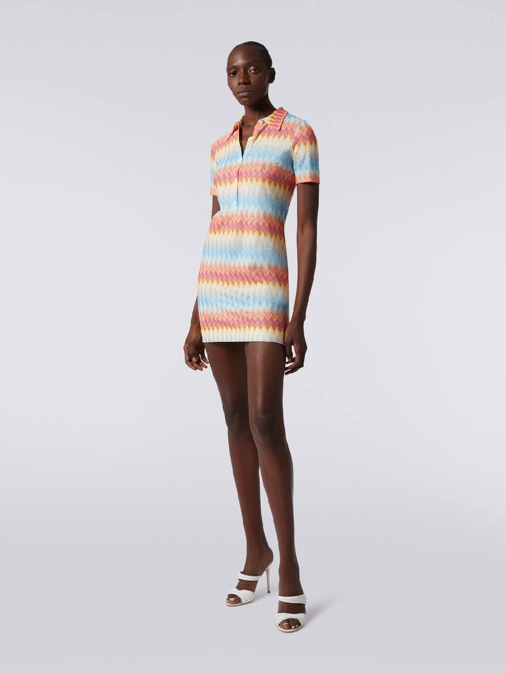 Missoni Mini-abito modello polo in viscosa zig zag Fino Al -60%
