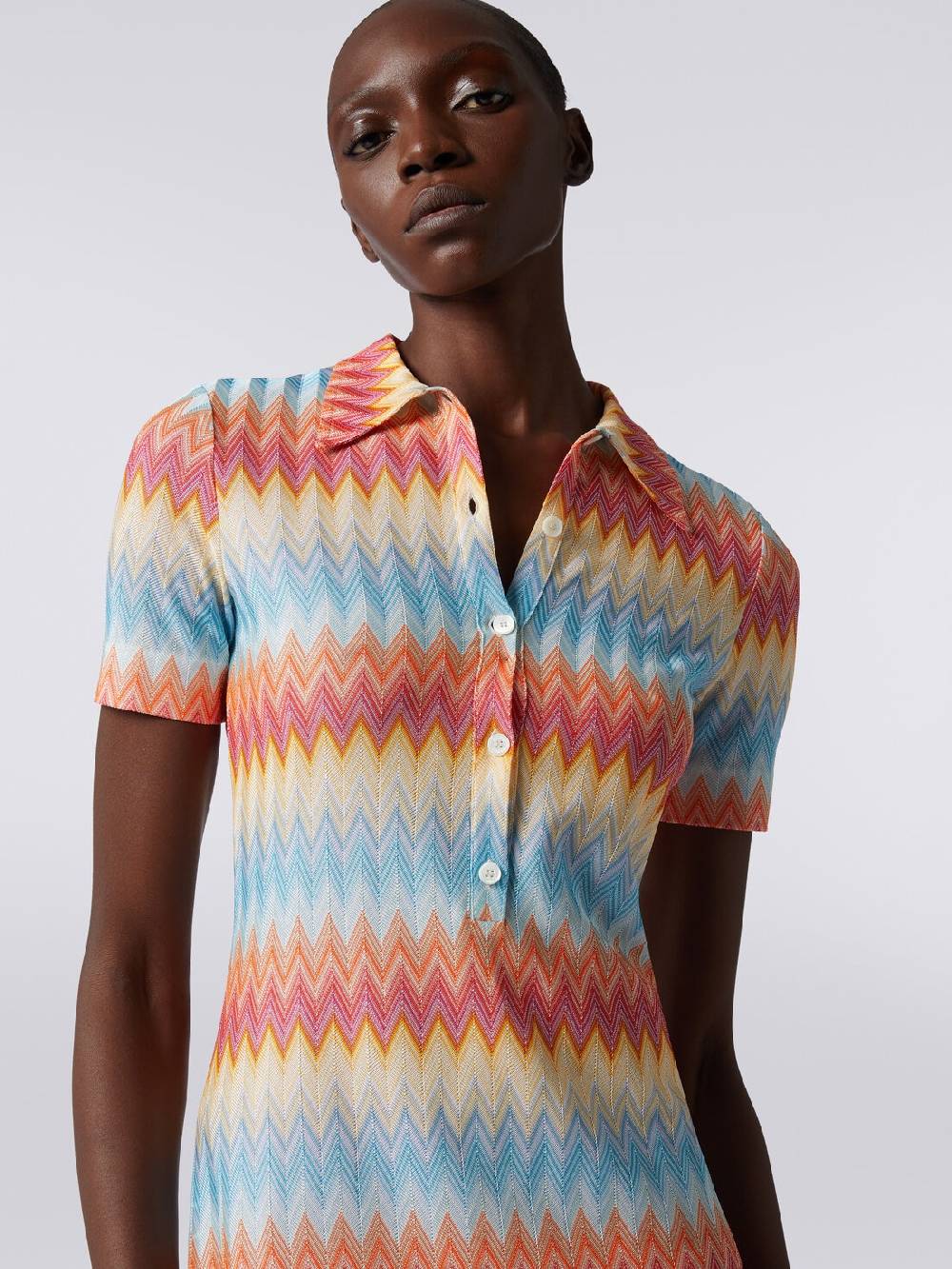 Missoni Mini-abito modello polo in viscosa zig zag Fino Al -60%
