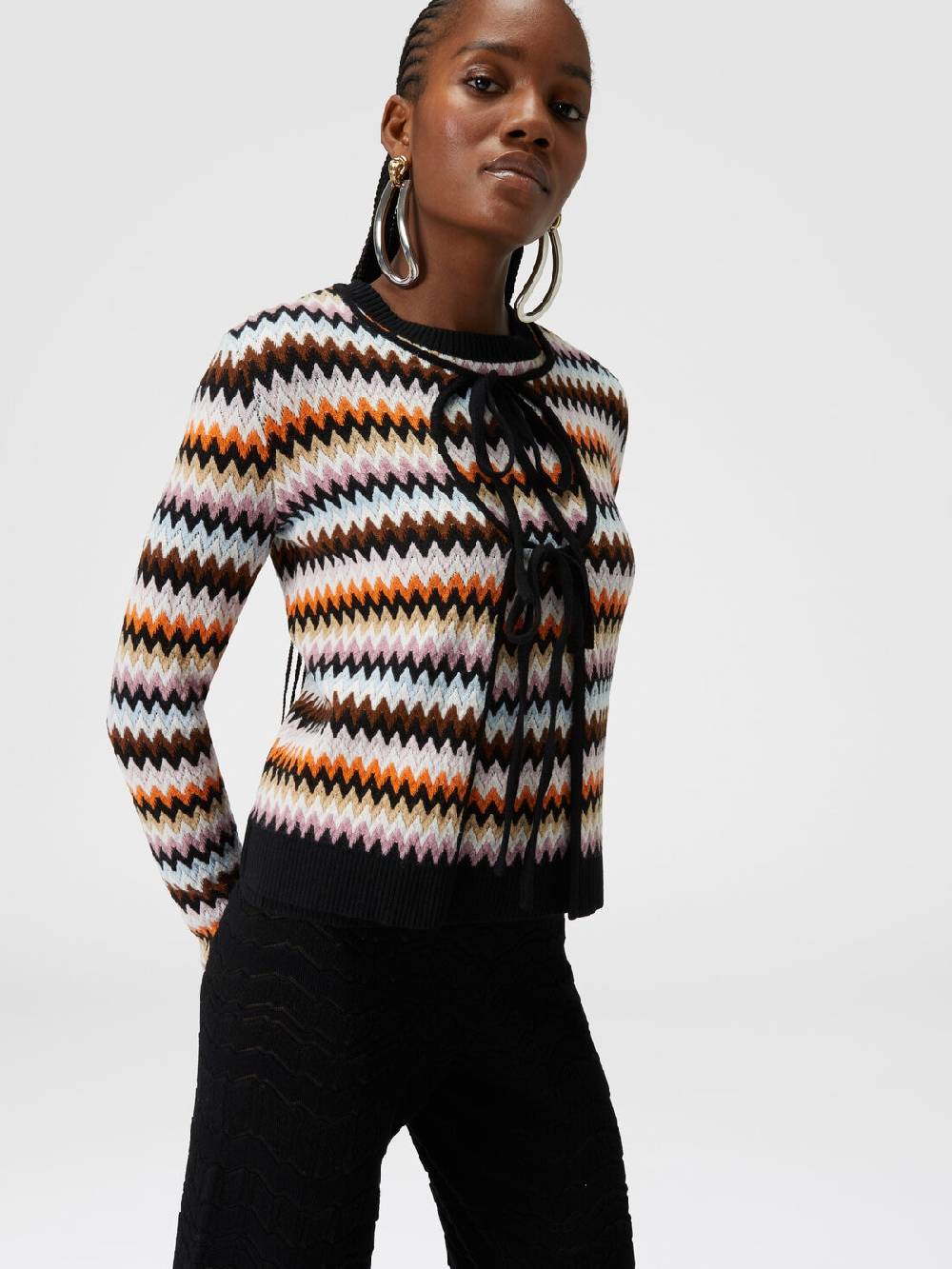 Missoni Cardigan in lana zig zag con profili a contrasto Shopping Online