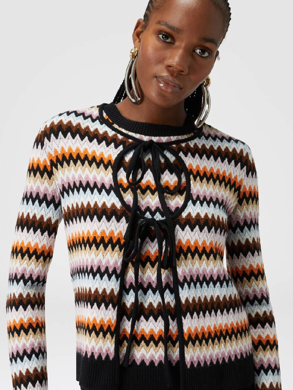 Missoni Cardigan in lana zig zag con profili a contrasto Shopping Online